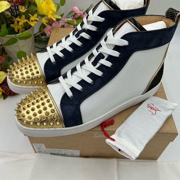 SOLD!!!   Men’s Christian Louboutin Lou spikes Orlato flat sneakers size 46 - Picture 6 of 11